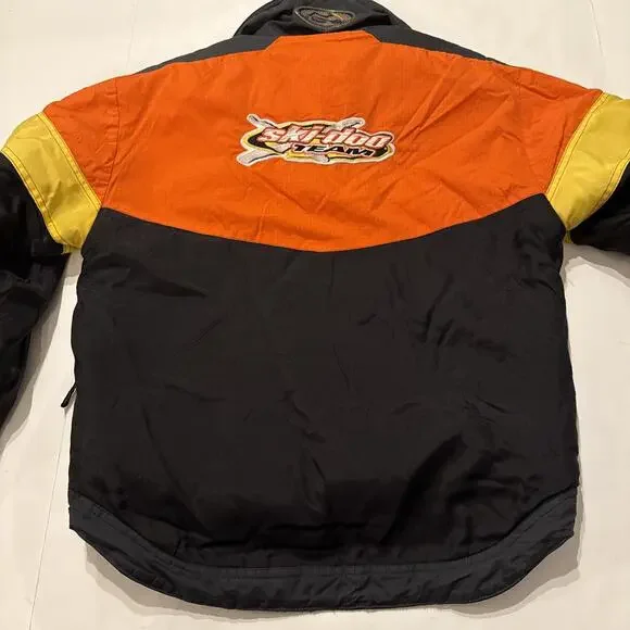 Vtg skidoo jacket Youth size 16 Racing Team Orange Black Bombardier Snowmobile - Picture 14 of 16